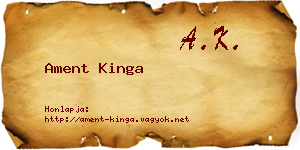 Ament Kinga névjegykártya