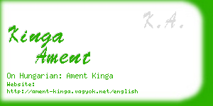 kinga ament business card